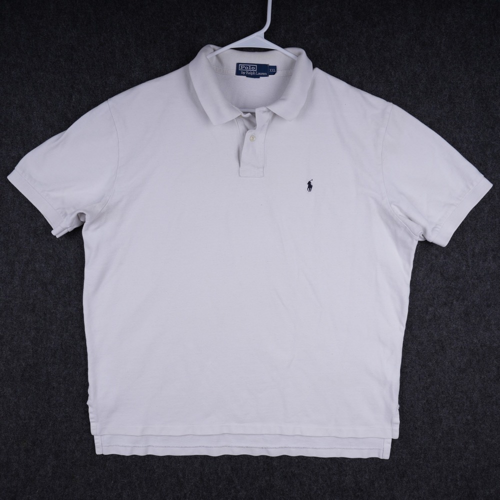 Vintage Polo Ralph Lauren Polo Shirt Mens XXL White Excellent Pique Cotton Pony